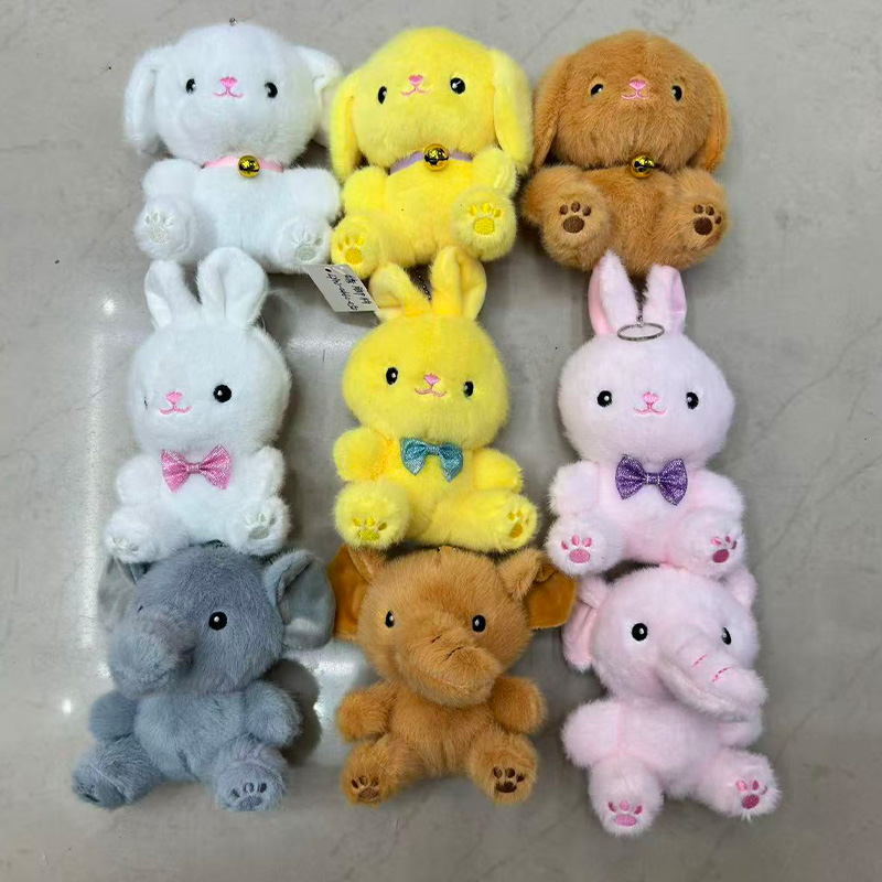Juguete de peluche lindo conejo oso perro mascota juguete de peluche animal muñeca de recuerdo colgante de perimetro de dibujos animados colgante de peluche llavero muppet colgante adorable decoración clip de regalo máquina de muñeca fábrica venta directa details Picture