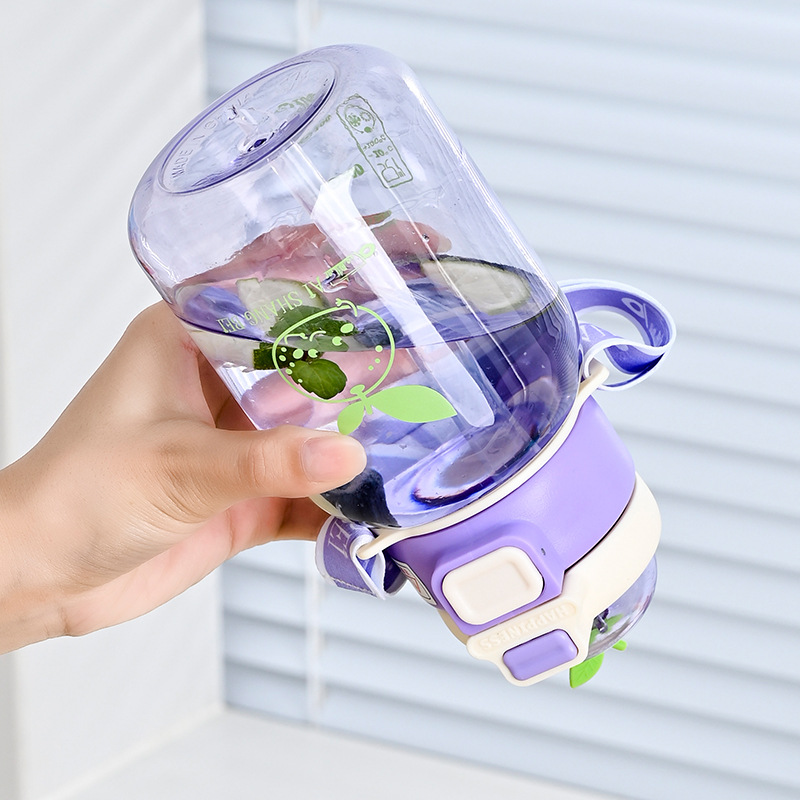 Y201-9281 Summer Children's Cute Portable Straw Cup, Baby student bouncing Straw cup Specification image