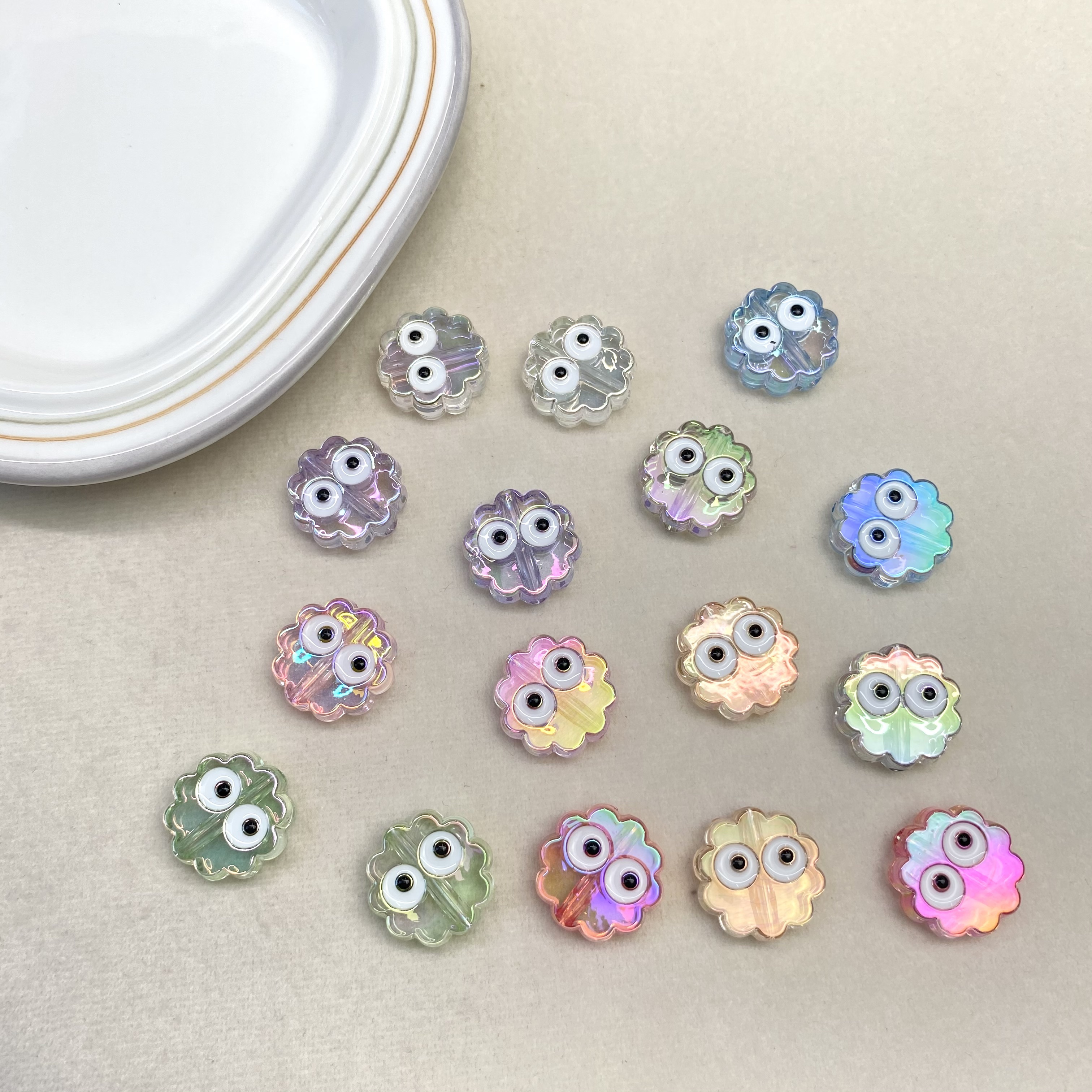 diy acrylic transparent oil-dropping coal balls/mobile phone chains, keychains, bags, pendants, accessories, materials, loose beads Item Picture