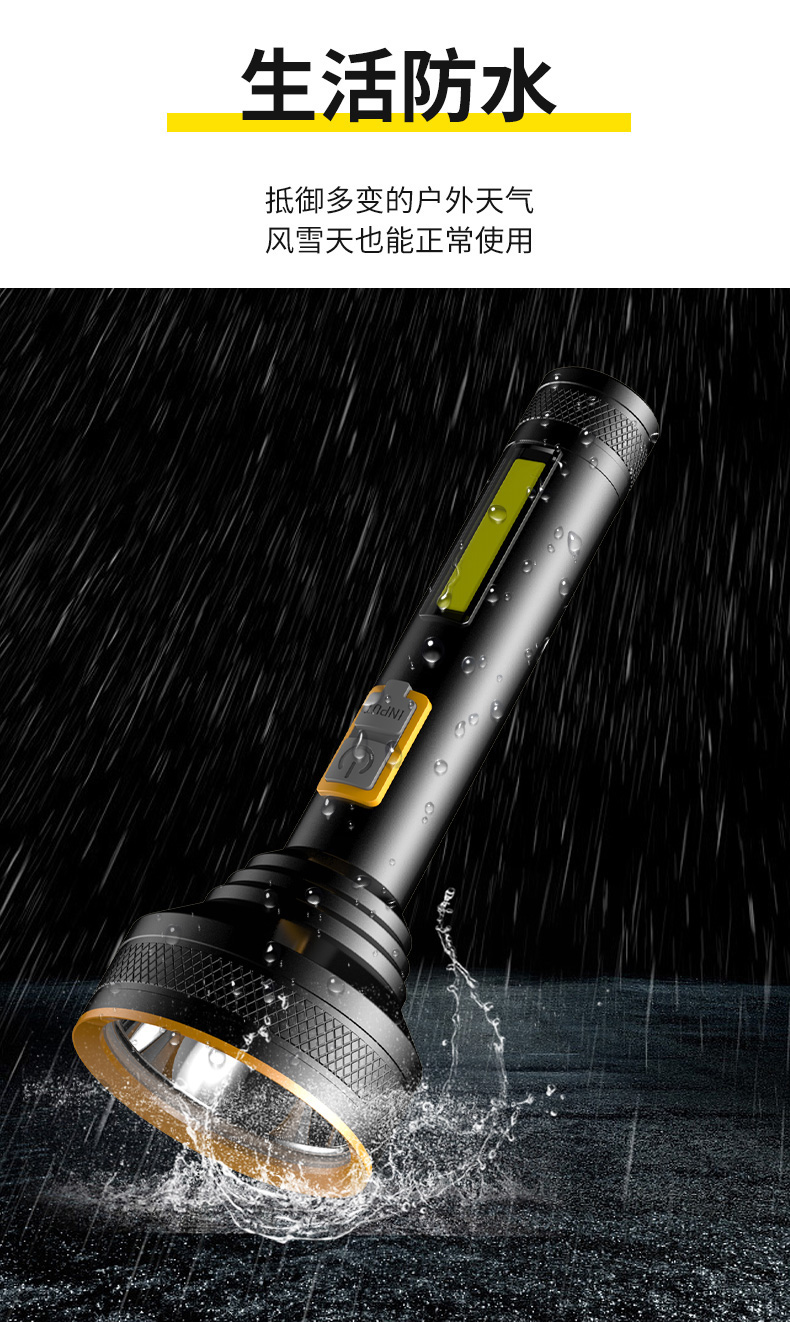 The X123-1 rechargeable aluminum alloy flashlight is a powerful flashlight for both home and outdoor use pic 11