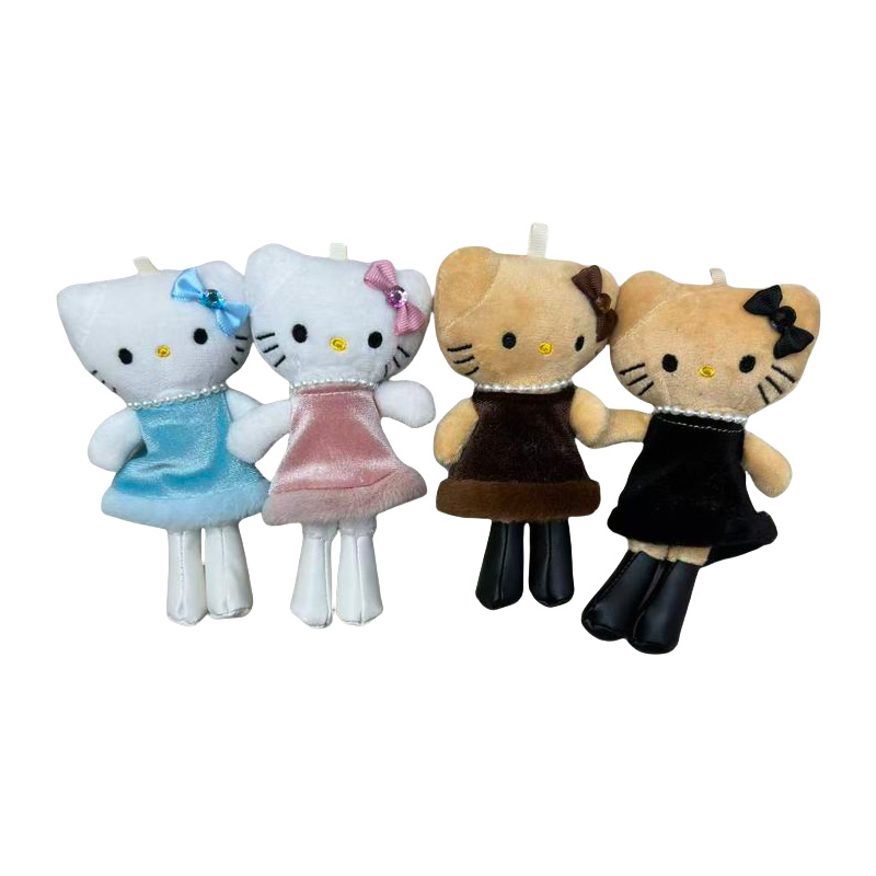 Pata larga piel KT gato mascota animal peluche muñeca de recuerdo colgante de perimetro de dibujos animados colgante de peluche llavero muppet colgante adorable decoración clip de regalo máquina de muñeca fábrica venta directa Item Picture