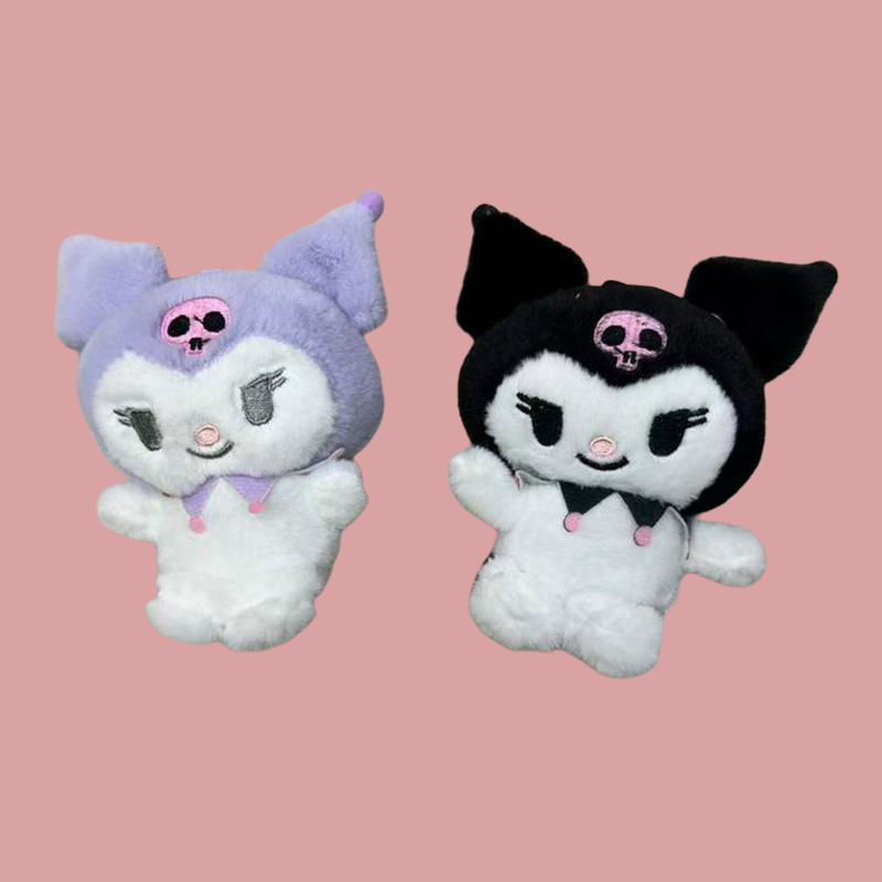 Two-color Kuromi mascot animal plush toys, souvenirs, dolls, cartoon accessories, pendants, plush figurines, keychains, cloth dolls, cute decorations, gifts, claw machine factory direct sales