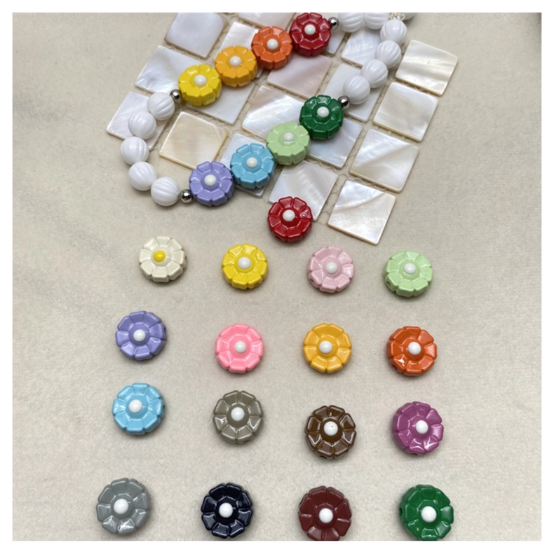 亚克力烤漆小雏菊diy/手机链钥匙扣手工串珠包包挂件饰品配件材料散珠批发详情5