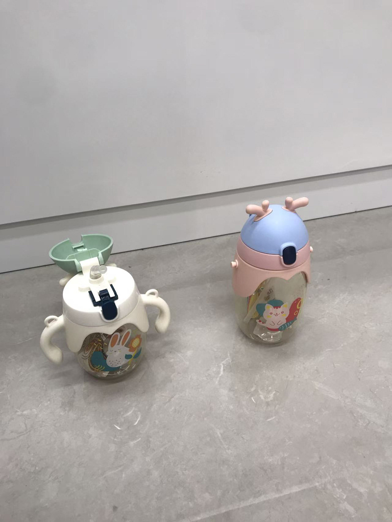 萌趣鹿角儿童吸管杯 带手柄防漏学饮杯 宝宝卡通喝水杯详情6