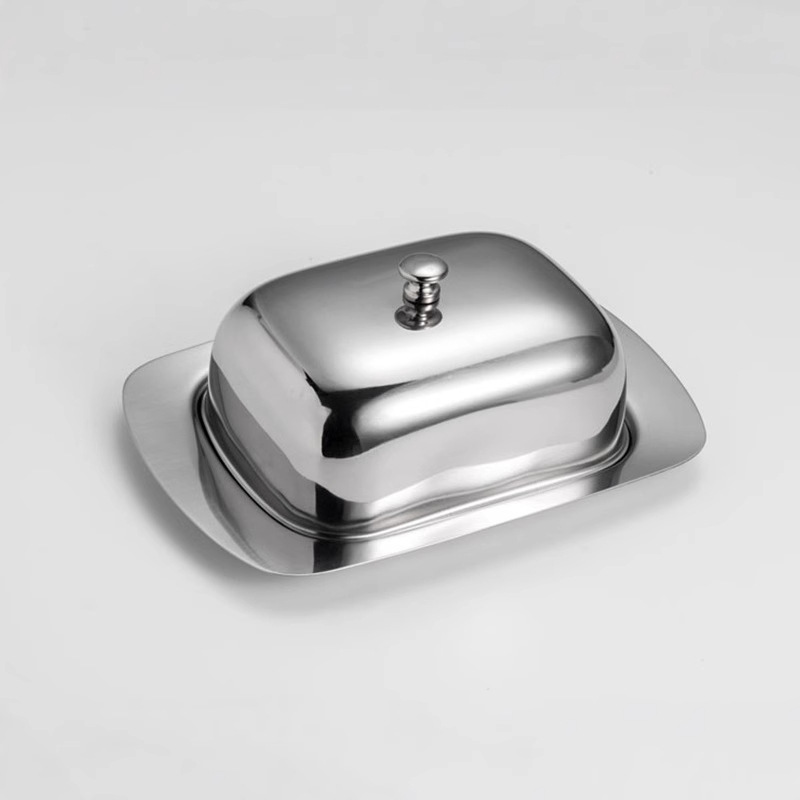 不锈钢芝士盘牛油盒黄油盒牛油碟点心盘奶酪盒保鲜盒保温盘黄油碟 