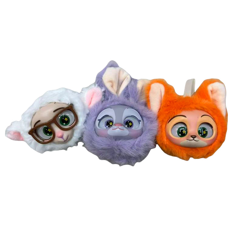 Rubber fox head, Zootopia mascot, animal plush toys, souvenirs, dolls, cartoon accessories, pendants, plush figurines, keychains, cloth dolls, cute decorations, gifts, claw machine factory direct sales Item Picture