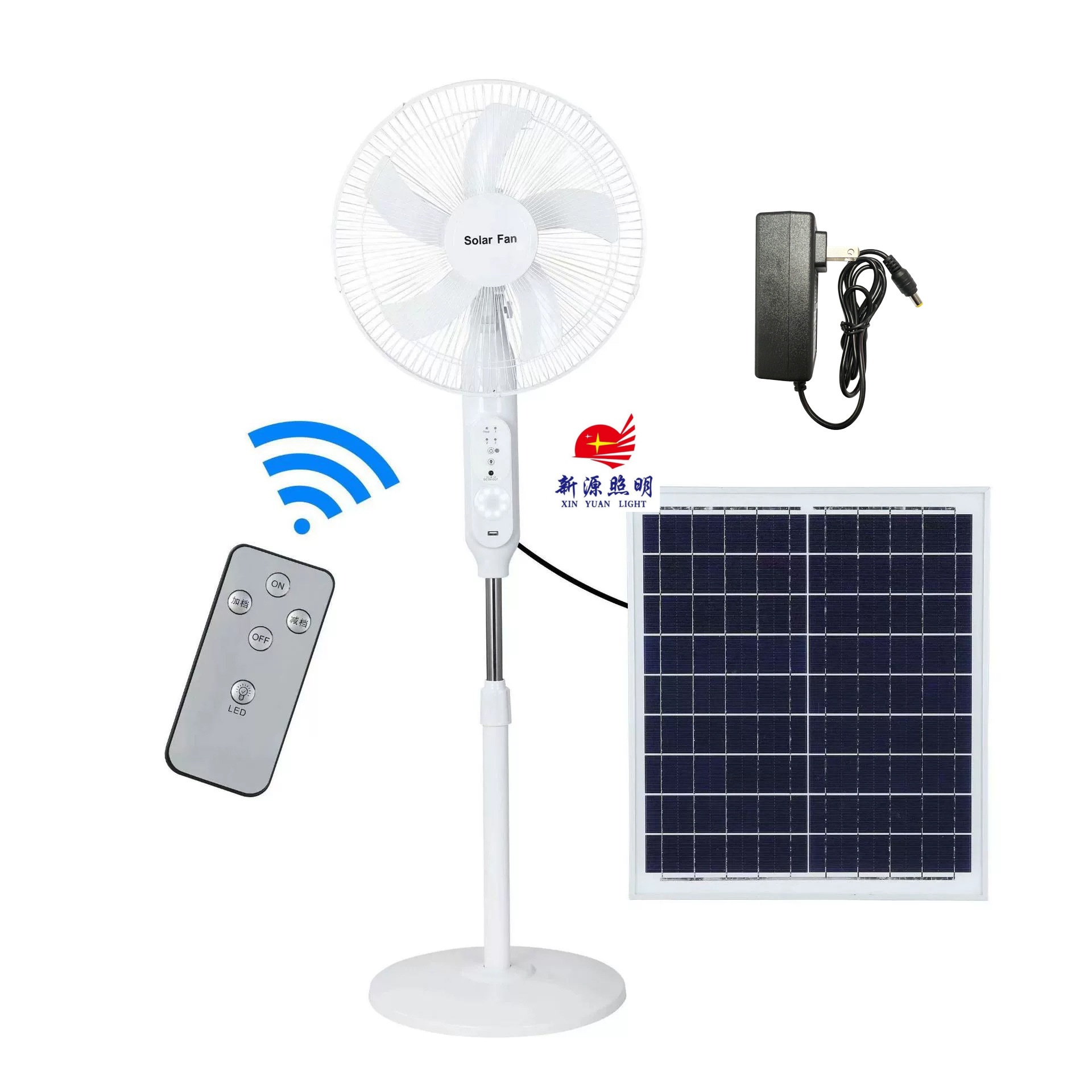 SolarFans多功能太阳能户外风扇USB充电遥控款落地扇静音