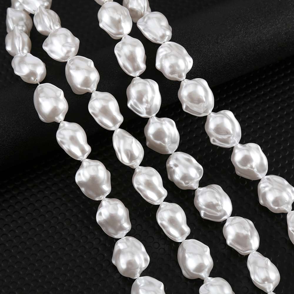 【 Large-sized Baroque Plastic Pearls 】 Special-shaped imitation pearl DIY material high-quality strong luster accessories suitable for earrings, pendants, necklaces, jewelry processing and wholesale, ABS plastic high-brightness pearls details Picture