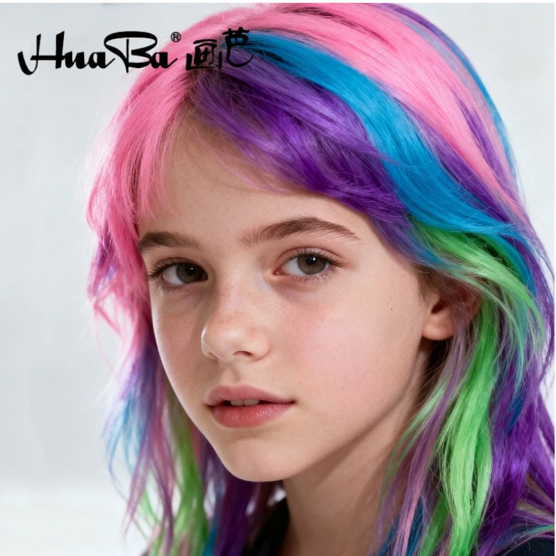 画芭Huaba 跨境一次性染发梳 hair comb 染发棒炫彩棒 dye hair美发染发剂（S003）产品图