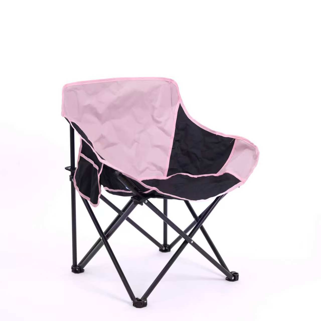 户外折叠椅牛津布便携靠背跨境露营垂钓懒人休闲拼色月亮椅批发详情图5