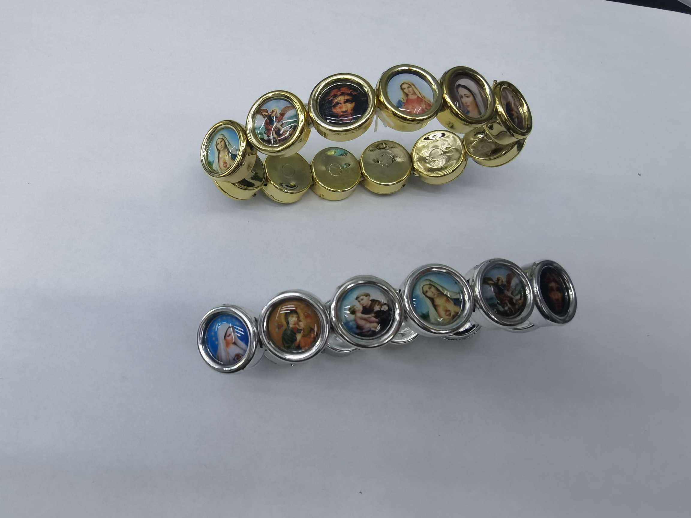 塑料手链12颗不同图片手镯金色的银色的手串外贸手镯详情图3