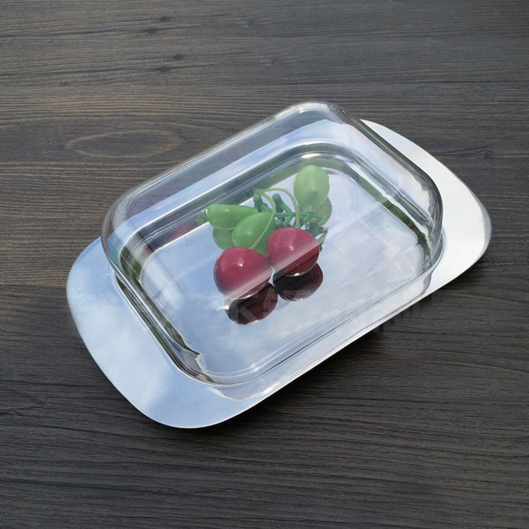 不锈钢塑盖牛油黄油盒点心面包盒芝士盒保鲜盒食物盒蛋糕盒 