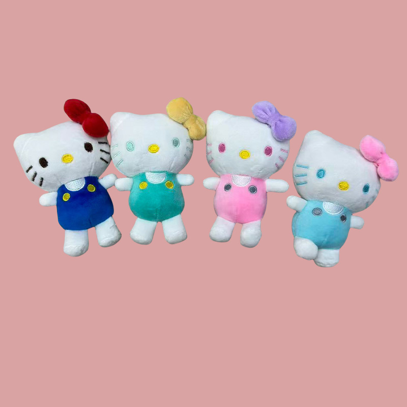 四色KT猫吉祥物动物毛绒玩具纪念品玩偶卡通周边挂件毛绒公仔挂件钥匙扣布偶挂件可爱装饰礼物夹娃娃机厂家直销