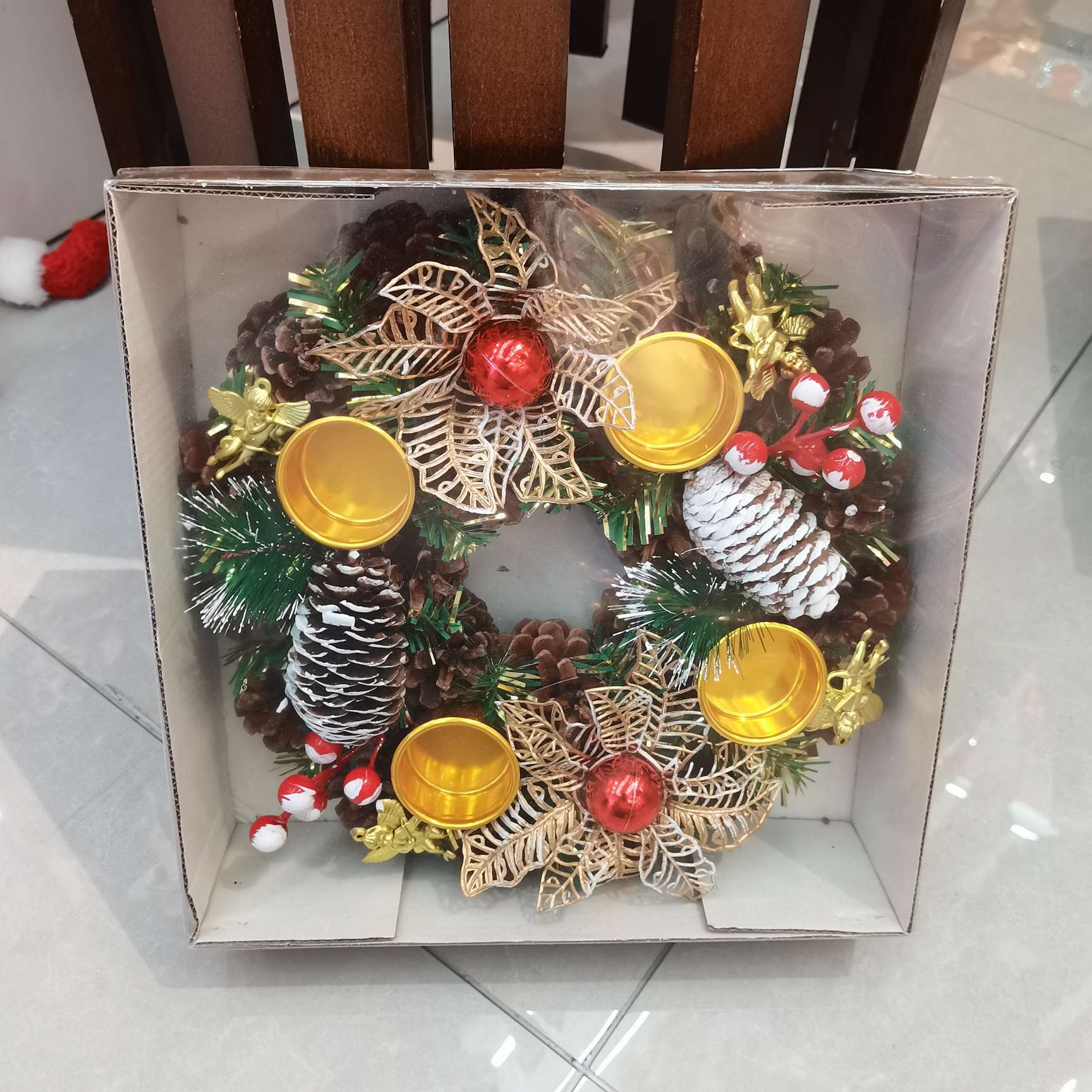 圣诞节用品装饰品塑料烛台摆件