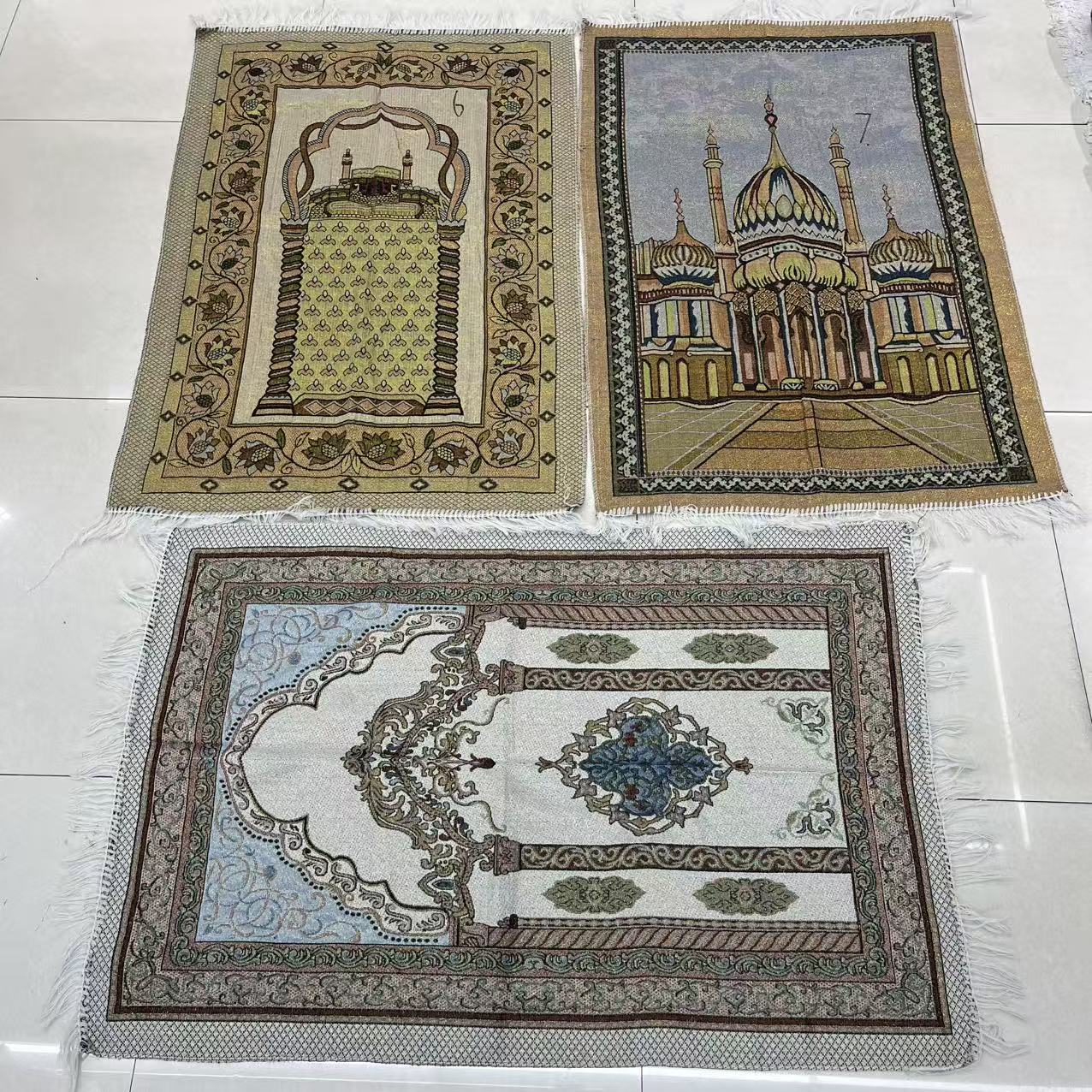 亚马逊跨境礼拜毯地毯客厅祈祷毯祷告毯复合印花地毯携带方便祈祷垫