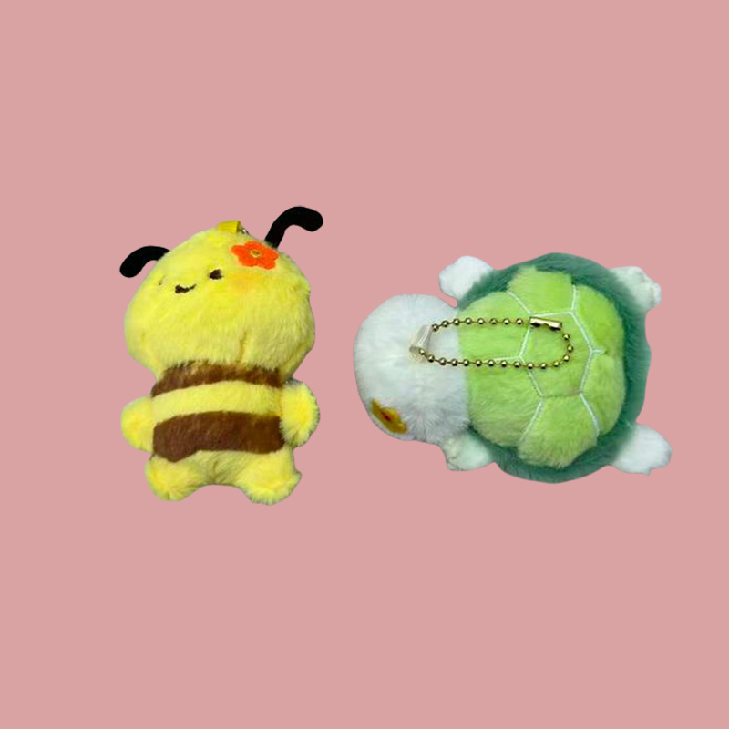 Magnet turtle, little bee mascot, animal plush toy, souvenir doll, cartoon peripheral pendant, plush doll pendant, keychain, cloth doll pendant, cute decoration gift, claw machine factory direct sales