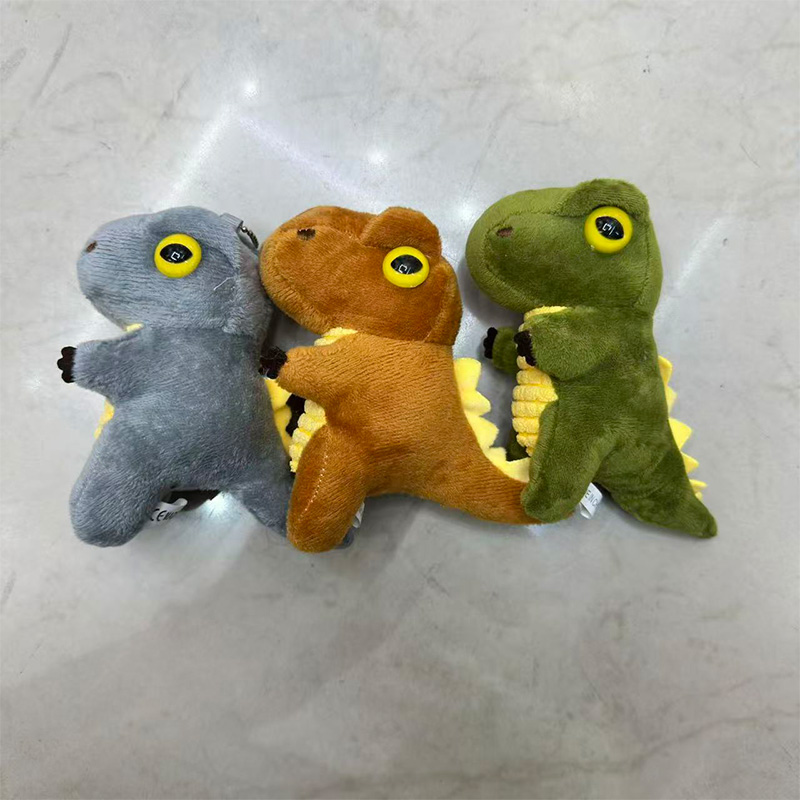 Tres colores dinosaurio bebé mascota animal de peluche muñeca de recuerdo colgante de alrededor de la caricatura colgante de peluche llavero muppet colgante adorable decoración clip de regalo máquina de muñeca fábrica venta directa details Picture