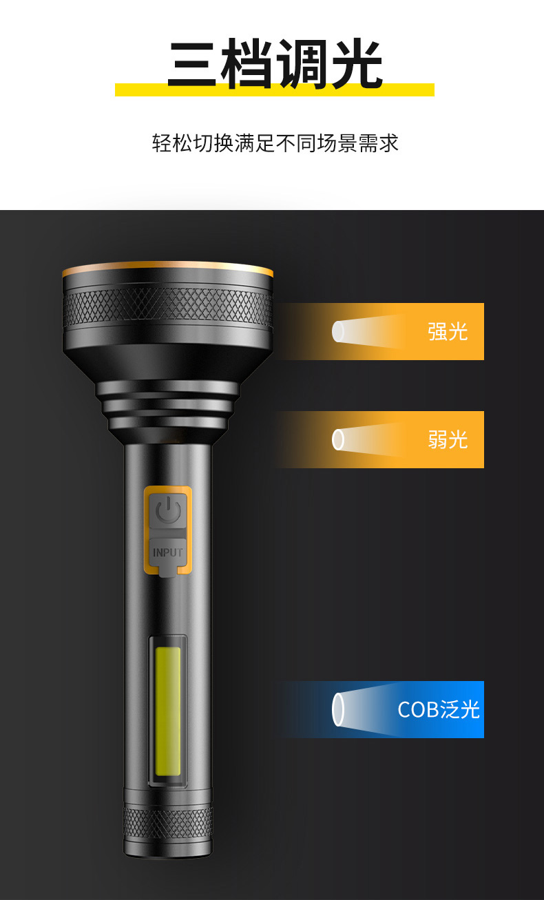 The X123-1 rechargeable aluminum alloy flashlight is a powerful flashlight for both home and outdoor use pic 8