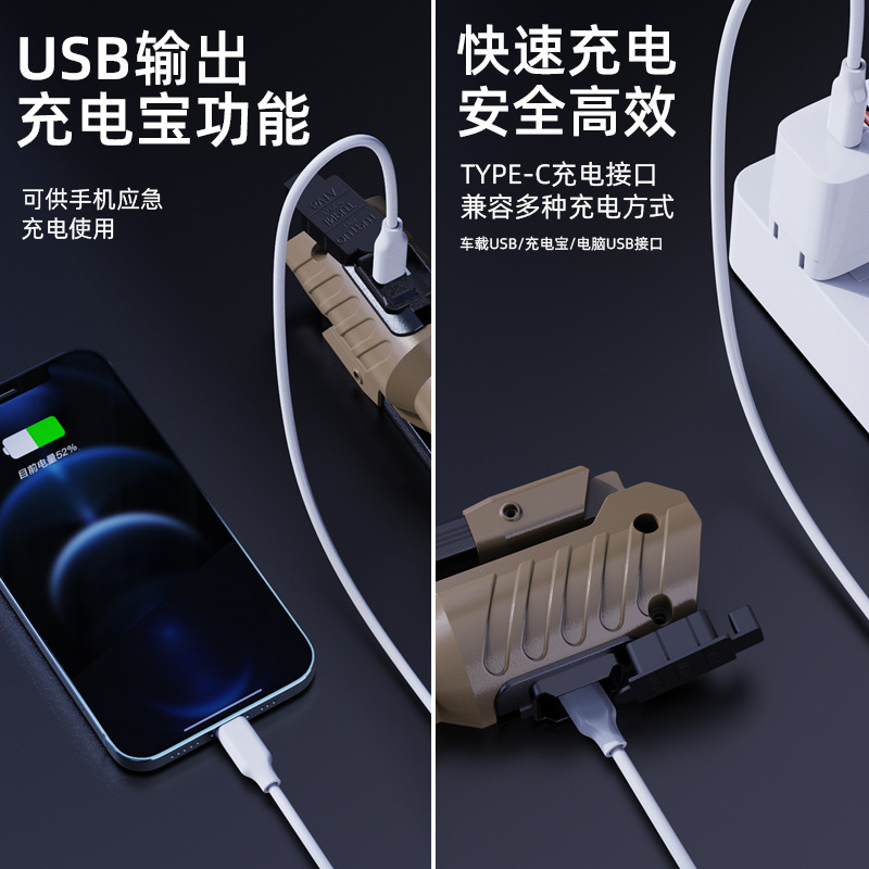 Best-selling double-sided COB folding work light, powerful magnet 3-source strong light emergency flashlight, maintenance light Specification image