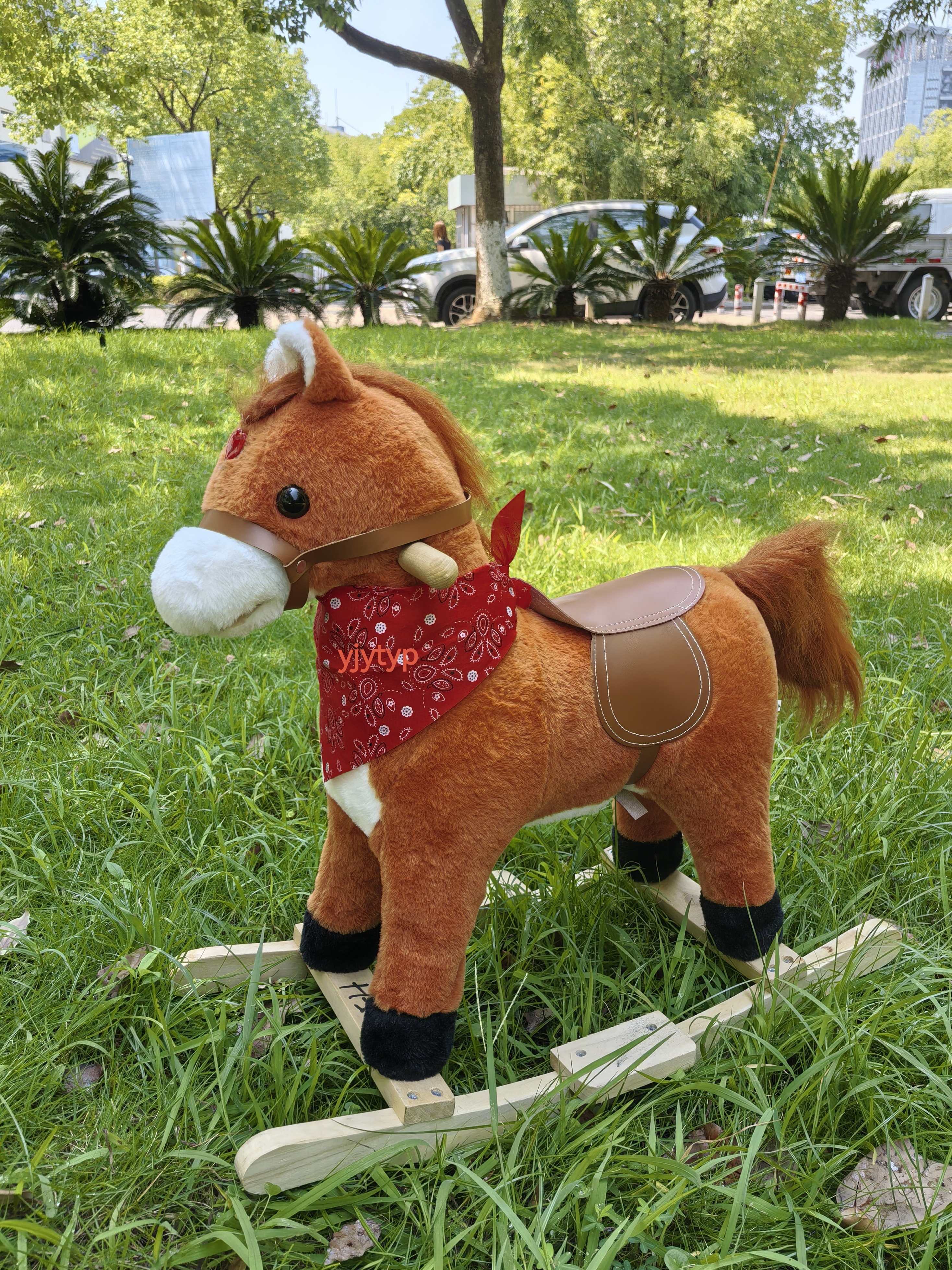 宝宝电动小号木马摇马嘴动尾巴摇会唱牛仔歌曲哄玩神器安抚椅儿童骑行互动玩具礼物