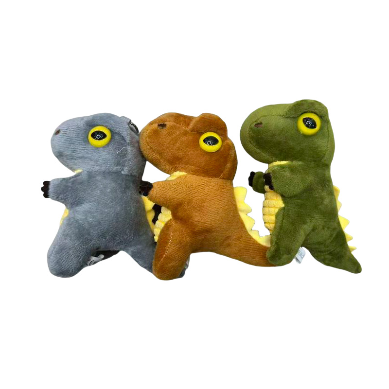 Tres colores dinosaurio bebé mascota animal de peluche muñeca de recuerdo colgante de alrededor de la caricatura colgante de peluche llavero muppet colgante adorable decoración clip de regalo máquina de muñeca fábrica venta directa Item Picture
