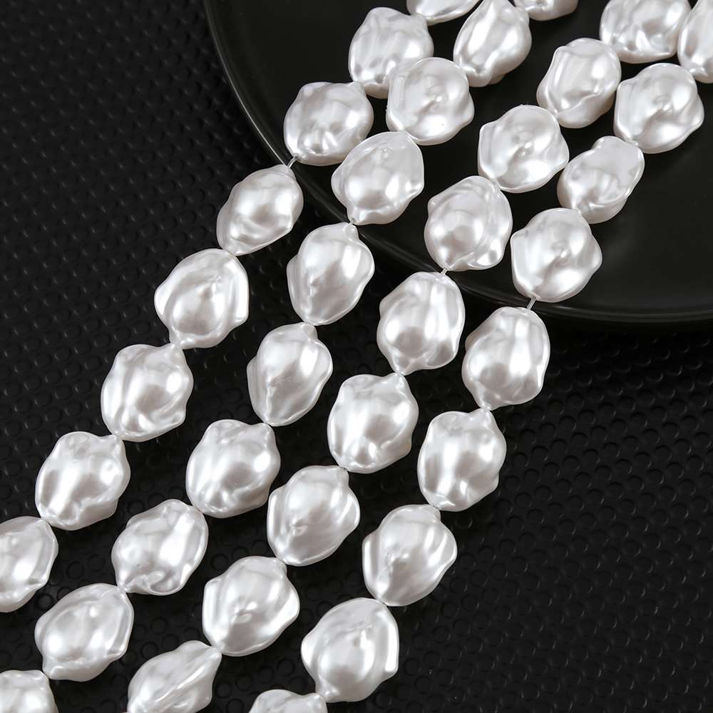 【 Large-sized Baroque Plastic Pearls 】 Special-shaped imitation pearl DIY material high-quality strong luster accessories suitable for earrings, pendants, necklaces, jewelry processing and wholesale, ABS plastic high-brightness pearls Item Picture