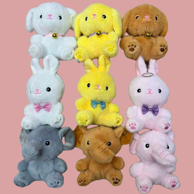 Juguete de peluche lindo conejo oso perro mascota juguete de peluche animal muñeca de recuerdo colgante de perimetro de dibujos animados colgante de peluche llavero muppet colgante adorable decoración clip de regalo máquina de muñeca fábrica venta directa