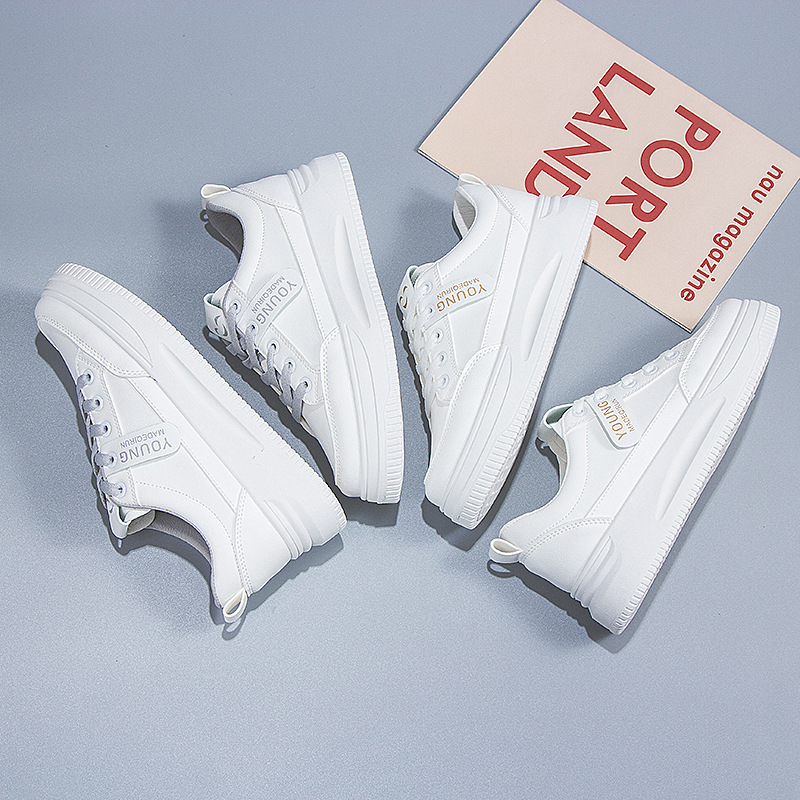 white shoes for women 2025 women's new shoes for spring summer students all-match flat spring and autumn best-selling sports korean style board shoes Specification drawing