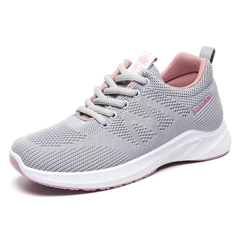 women's shoes 2025 summer new breathable fly woven mesh running shoes women's flat lightweight soft sole sneakers women undefined