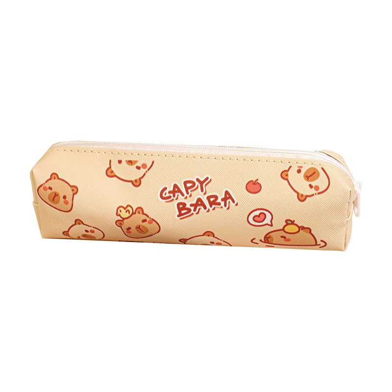cartoon panda flower pencil case primary and secondary school students' stationery supplies large capacity cute pu waterproof pencil bag stationery box Item Picture