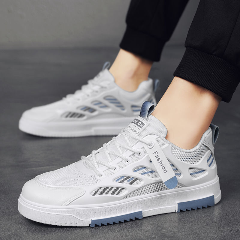 2025 summer new breathable mesh shoes men's trendy all-match white shoes student sports casual borad shoes trendy shoes Application Scenario