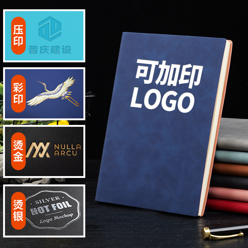 business a5 thickened notebook custom logo sheepskin a6 notebook gift set stationery wholesale b5 details Picture