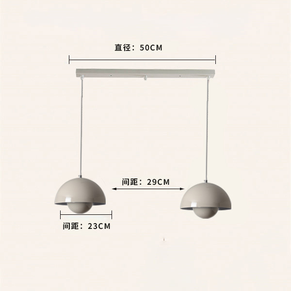danish designer bud chandelier macaron three heads dining-room lamp nordic modern minimalist bedroom bedside small droplight Specification drawing