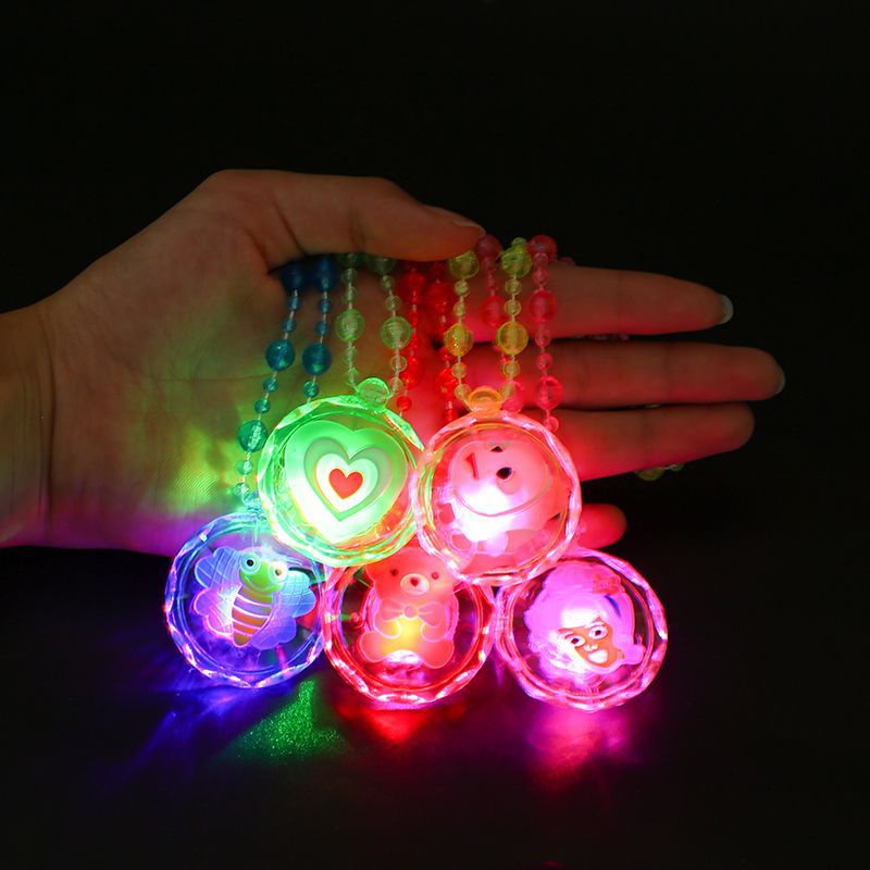hot sale luminous necklace luminous flash pendant princess necklace night market stall supply children's small toys wholesale Specification drawing