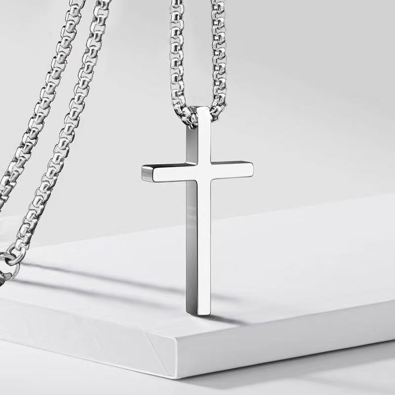 cross-border european and american new titanium steel cross necklace men's fashionable all-matching stainless steel cross pendant sweater chain accessories Application Scenario