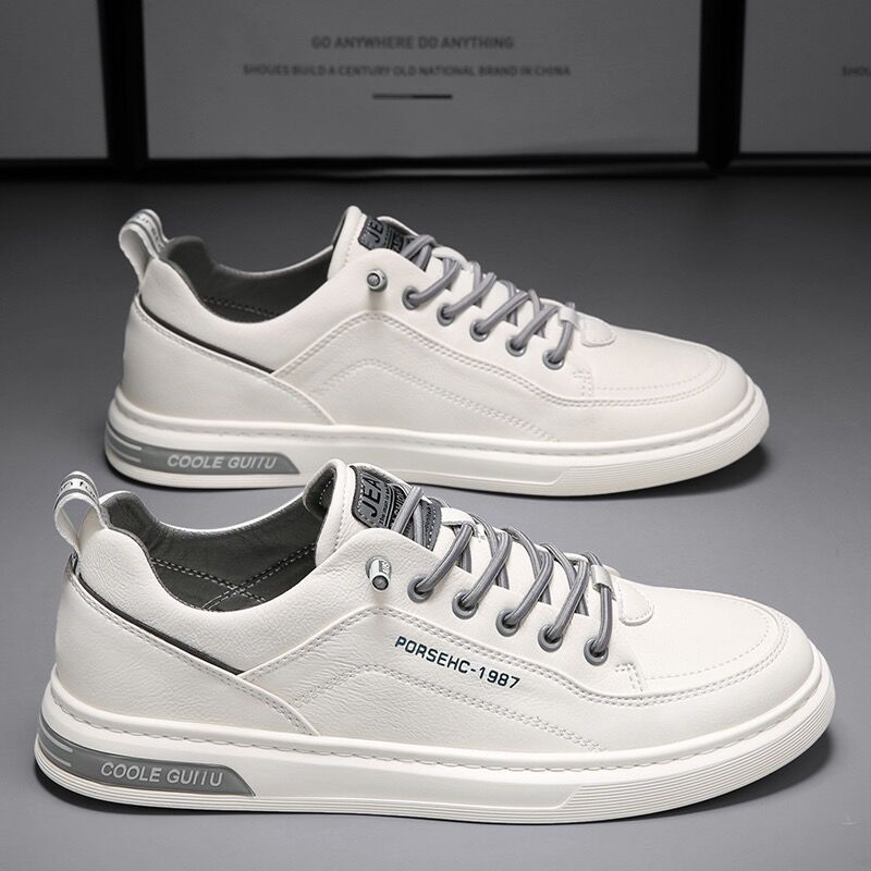 men's shoes spring new breathable white shoes male student trendy all-matching cloth shoes sports casual board shoes trendy shoes details Picture