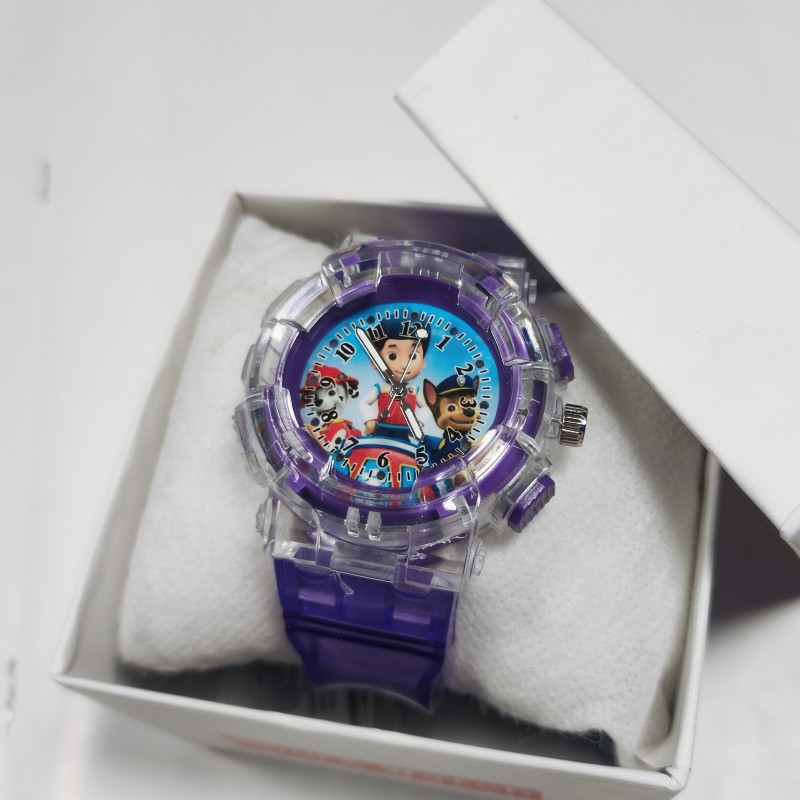 paw patrol cartoon cartoon creative colorful horse running light children luminous watch primary and secondary school boys girls watch Specification drawing