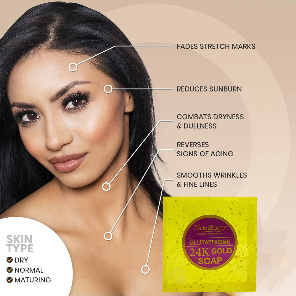24K Gold Foil Whitening Soap Face Care 24K Gold Soap details Picture