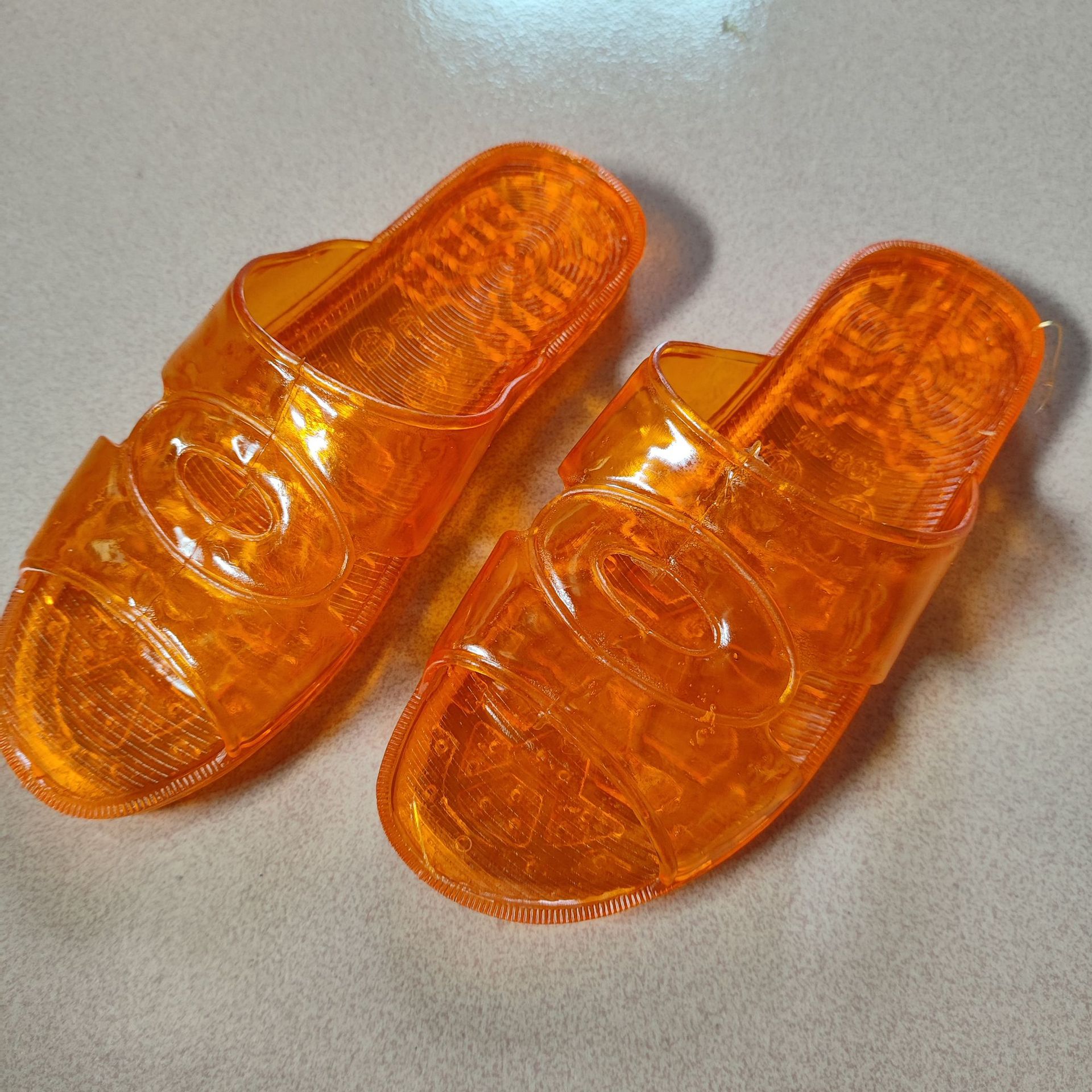 yellow tendon bottom men's slippers bathroom bathroom non-slip sandals wear-resistant pvc crystal slippers wholesale undefined