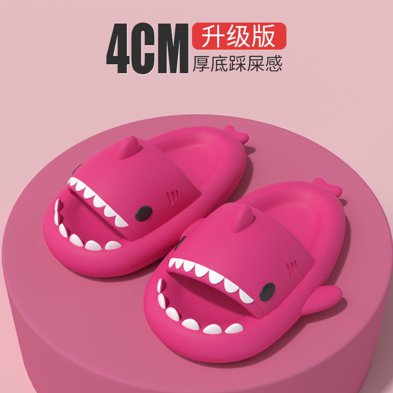 thick-soled shark couple slippers women's slip-on slippers men's indoor and outdoor funny home cute cartoon sandals fashion undefined