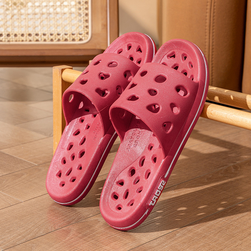 men's extra large size bathroom leaking slippers indoor non-slip hollow bath hotel hotel couple home sandals Specification drawing