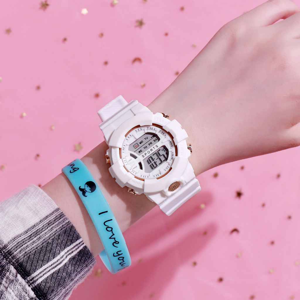 new student sports waterproof electronic watch children luminous men and women multi-function electronic watch in stock wholesale full figure