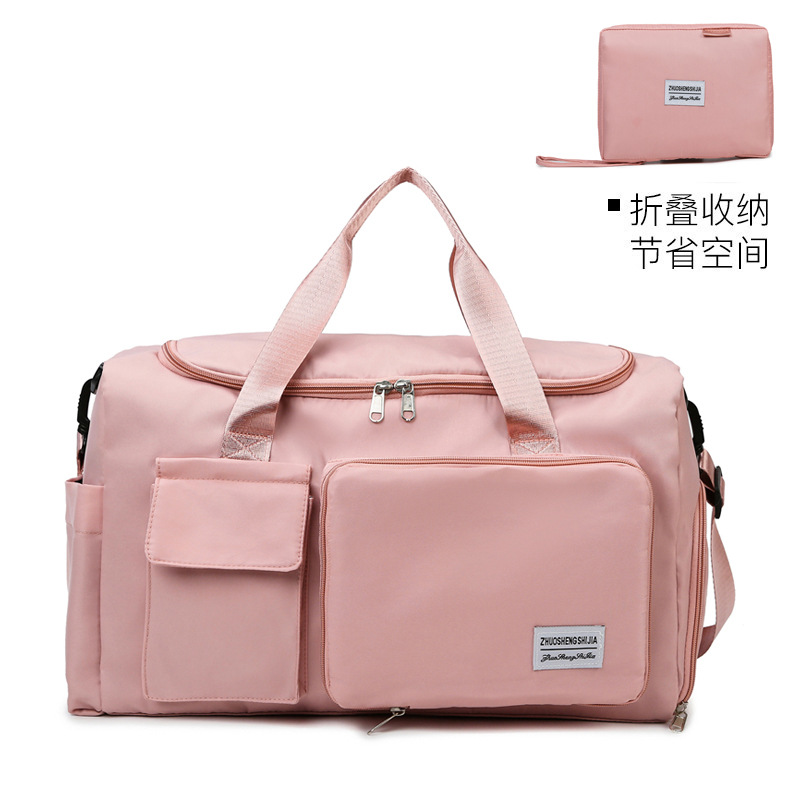 portable travel bag large capacity luggage bag dry wet separation gym bag independent shoe warehouse folding storage maternity package bag details Picture