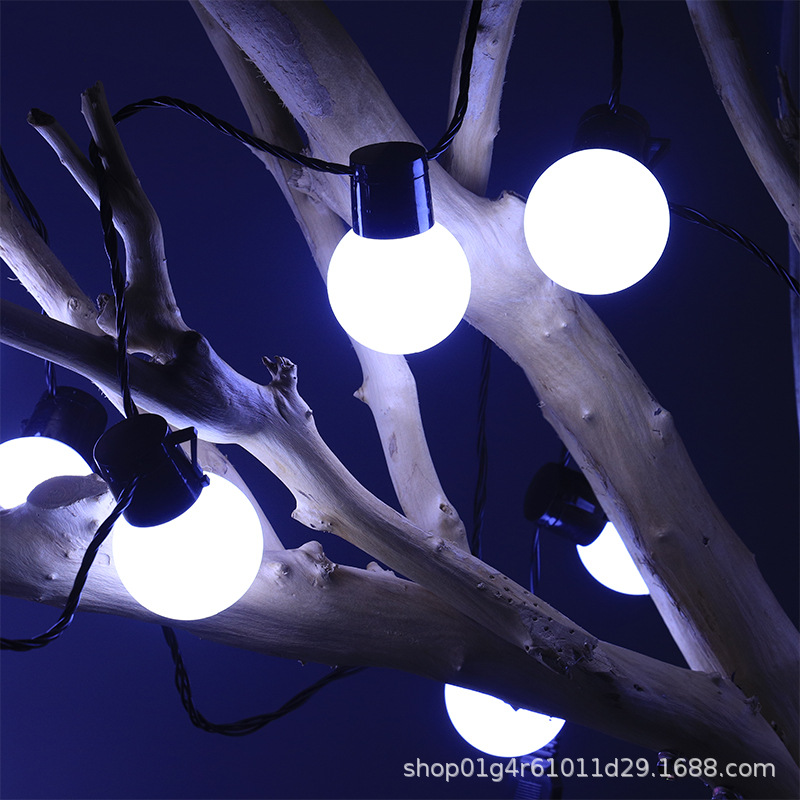 outdoor camping ambience light large ball solar-powered string lights led string lamp colored lights canopy night market stall decorative lights details Picture