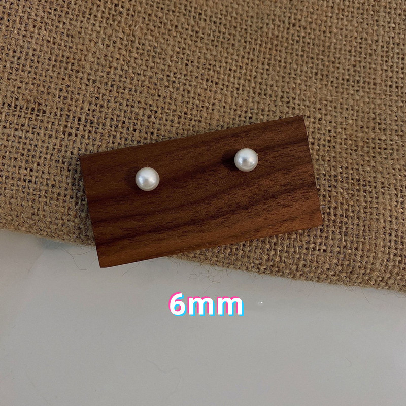 fever same style vintage pearl 925 silver stud earrings female korean online influencer earrings advanced Specification drawing