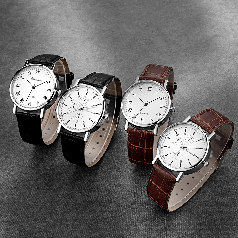manufacturers popular quartz watch men's high-grade wholesale decorative men's watch simple watch belt men's watch details Picture