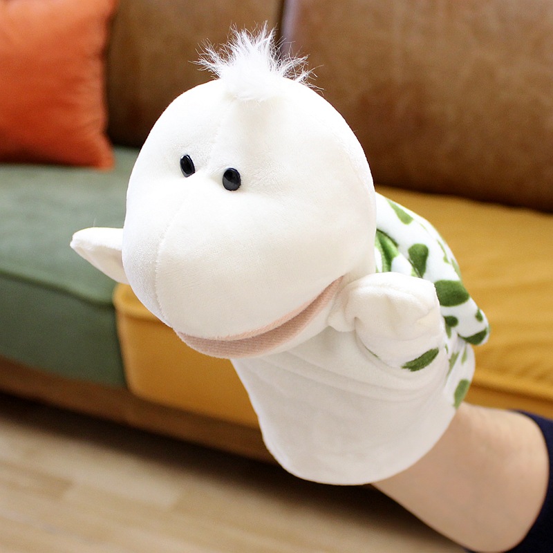 open mouth cartoon animal plush hand puppet parent-child toy mouth can move a variety of styles cross-border spot mixed batch Specification drawing