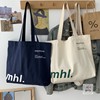 versatile new korean style ins style simple casual canvas bag student class large capacity letter shoulder canvas bag Item Picture