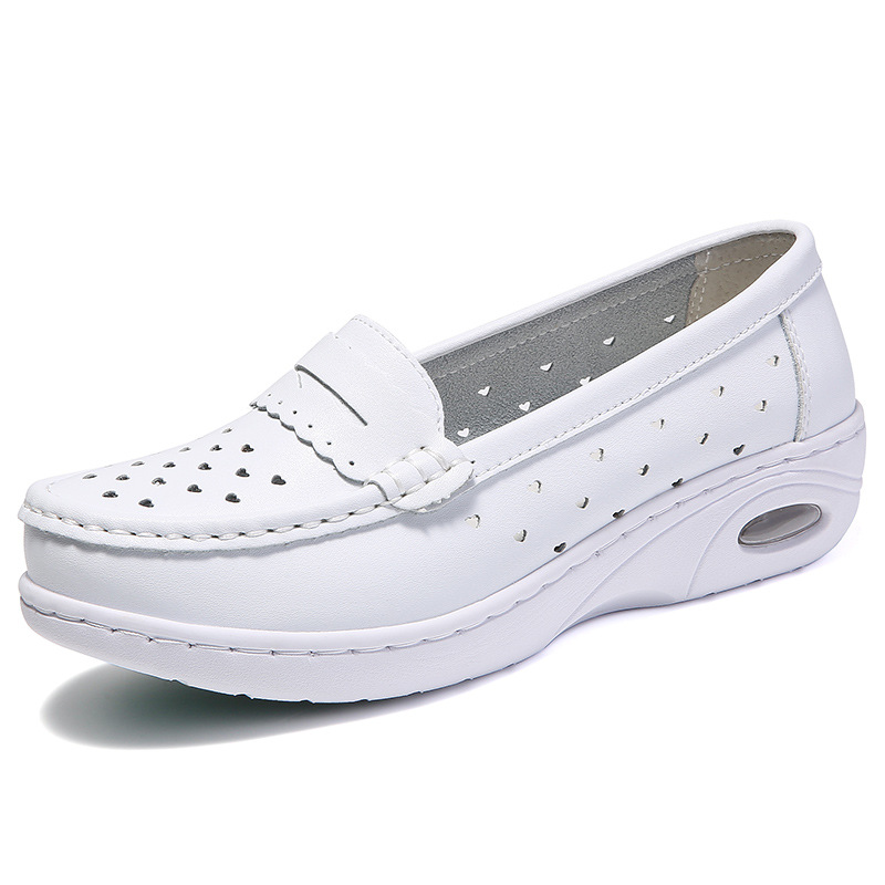 new cushion nurse shoes women's hospital work shoes breathable not tired feet flat wear-resistant cotton shoes soft bottom white platform undefined