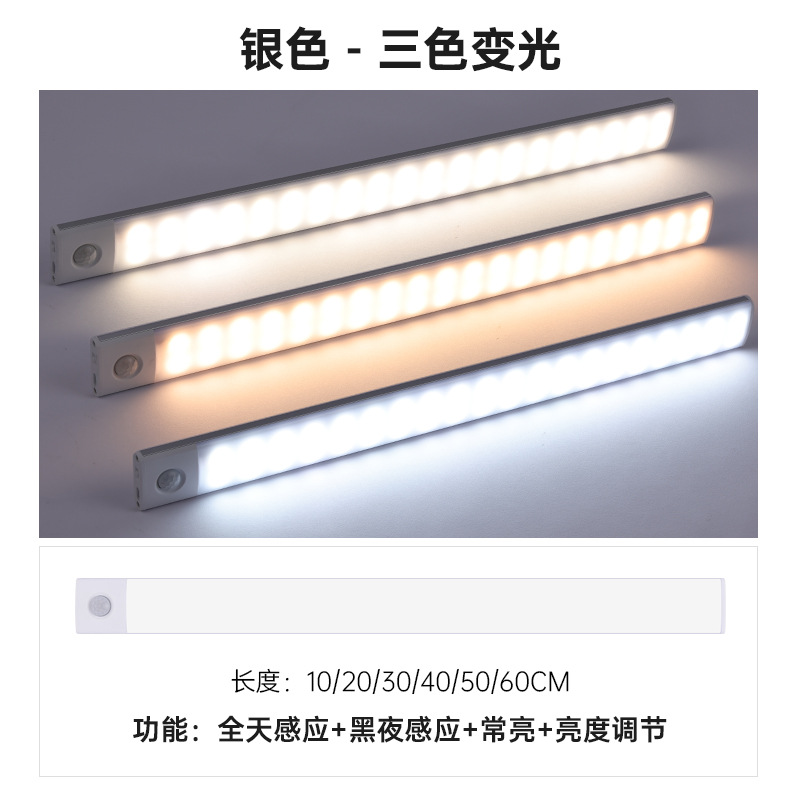 ultra-thin human body induction smart led lamp rechargeable long wireless cabinet wardrobe wine cabinet magnetic suction light bar light strip Application Scenario
